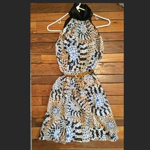 Catherine Malandrino Silk Halter Black Dress 0P